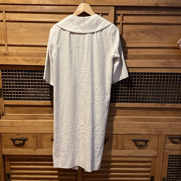 Vintage linen fitted dress and matching coat - Picture 5 of 6